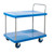 GPC Proplaz Blue Two / Three Tier Platform Trolley, blue multipurpose platform trolley with four wheels and a handle for industrial or warehouse use.