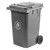 GPC 360 Litre Grey, Red, Green, or Blue Wheelie Bin, plastic waste container with a lid and wheels for recycling and waste disposal.
