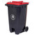 GPC 240 Litre Pedal Wheelie Bin Green, Blue, Grey, Red or Yellow Lids, plastic waste bin with wheels and pedal operated lid for waste disposal.