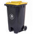 GPC 240 Litre Peddle Wheelie Bin Green, Blue, Grey, Red or Yellow Lids, plastic waste bin with wheels and foot pedal for easy trash disposal.
