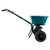 Cresco CR30SWP 53kg Professional Salt Spreader - Painted Frame, portable equipment with large teal hopper and sturdy black frame, suitable for spreading salt evenly during winter maintenance.
