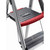 Climb IT GPC 3 to 8 Tread Double Decker Handrail Aluminium Stepladder, close-up of the black and red step platform with aluminium frame and non-slip steps.