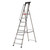 Climb IT GPC 3 to 8 Tread Double Decker Handrail Aluminium Stepladder, sturdy multi-tier ladder with double decker handrails, aluminum construction, and a red safety step.