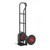 GPC 300kg Load 'P' Handle Sack Truck GI300P, industrial heavy-duty black metal sack trolley with red wheels and sturdy handle for transporting heavy loads.