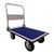 GPC Large Wheeled Folding Flatbed Platform Tolley 350kg Load, foldable flatbed trolley with a blue non-slip surface, metal frame, and four durable wheels for heavy-duty transport.