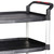 GPC Proplaz 3 Shelf Table Trolley, black plastic shelves with a sturdy handle and silver metal frame for versatile transporting and storage.