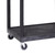 GPC Large Multi-Purpose 2 Shelf Service Table Trolley, black metal frame with two shelves and four caster wheels for easy mobility.