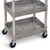 GPC Grey Multi-Purpose 3 Deep Tray Service Table Trolley, a sturdy grey metal trolley with three spacious deep trays, four caster wheels for easy mobility, ideal for industrial or commercial use.