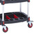 GPC Proplaz Workshop Tool Trolley inc 3 Trays, black and red tool trolley with three trays and four wheels for workshop organization.