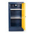 Armorgard CCC2 Chemcube 1315mm High Bunded COSHH Storage Cabinet, a blue and yellow chemical storage cabinet with shelves and a safety vent.