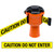 Skipper 27m Belt Barrier Kit With 4 Twist Cones & Lights, portable orange belt barrier with yellow caution tapes reading 'Caution Do Not Enter' and 'Caution Do'.