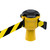 Skipper 9m Belt Barrier Kit With 2 Posts, yellow and black retractable belt barrier with two black posts.