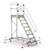 Climb IT GPC 4 to 12 Tread Climb-It Extra Large Platform Safety Steps with Adjustable Stabilisers, a mobile aluminum safety ladder with multiple steps, safety rails, and stabilizing features.
