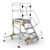 Climb IT GPC 4 to 12 Tread Climb-It Extra Large Platform Safety Steps with Adjustable Stabilisers, a sturdy mobile platform with multiple steps, safety rails, and adjustable stabilizers for secure access in industrial or commercial environments.