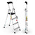 Climb IT GPC 3 to 7 Tread Professional Aluminium Climb-It Stepladders Inc Carry Handle, portable multi-purpose aluminum step ladder with four steps, a black safety platform, and a built-in carry handle.