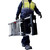 Climb IT GPC 3 to 7 Tread Professional Aluminium Climb-It Stepladders Inc Carry Handle, image of a person in high-visibility safety vest holding a personalized aluminum ladder with carry handle.