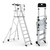 Climb IT GPC 3 to 10 Tread Large Platform Folding Steps With Safety Gates, foldable aluminum ladder with safety gates and large platform for versatile access.