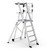 Climb IT GPC 3 to 10 Tread Large Platform Folding Steps With Safety Gates, silver metallic foldable step ladder with safety rails and large platform for stable standing.