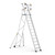 Climb IT GPC 3 to 10 Tread Large Platform Folding Steps With Safety Gates, a lightweight aluminum folding ladder with a large platform, safety gates, and wheels for easy mobility.