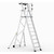 Climb IT GPC 3 to 10 Tread Large Platform Folding Steps With Safety Gates, aluminum foldable ladder with safety gates for secure climbing.