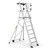Climb IT GPC 3 to 10 Tread Large Platform Folding Steps With Safety Gates, a sturdy aluminum folding ladder with multiple treads, safety gates, and a large platform for secure standing.