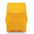 Jonesco 400 Litre 500kg 14 CuFt Grit Salt Storage Bin, yellow plastic weather-resistant container with hinged lid and secure locking mechanism for outdoor salt and grit storage.