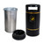 Roadware Ullswater 90 Litre Classic Heritage Litter Bin, black outdoor waste receptacle with recycling symbol, included with a removable inner bucket and a matching black lid.