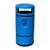 Roadware Ullswater 90 Litre Classic Heritage Litter Bin, blue outdoor waste receptacle with a black recycling symbol for waste disposal.