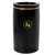 Roadware Coniston 90 Litre Open Top Litter Bin, black outdoor trash bin with a gold trash disposal icon