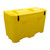 Jonesco 400 Litre 500kg 14 CuFt Tote Storage Chest Bin, Yellow plastic storage bin with black latch clips and reinforced handles for heavy-duty storage.