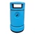 Roadware Derwent 120 Litre Classic Heritage Litter Bin, blue outdoor trash receptacle with a black and white waste disposal symbol on the front.