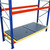 Romold RB1 Racking Pallet Bund 220 Litre Sump Optional Grid Deck, industrial storage and containment platform with yellow base, black perforated grid deck, and blue and orange framework.