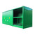 Emtez DPU96-24 96 Drum / 24 IBC Bunded Storage Cabinet, green metal hazardous materials storage container with sliding doors and internal shelving for chemical drum and IBC storage.