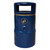 Roadware Grasmere 120 Litre Outdoor Heritage Litter Bin, blue outdoor bin for collecting litter with a gold icon of a person disposing of rubbish.