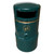 Roadware Grasmere 120 Litre Outdoor Heritage Litter Bin, green outdoor waste bin with a clossed top lid and a symbol of a person disposing of trash.