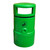 Roadware Grasmere 120 Litre Outdoor Heritage Litter Bin, a vibrant green outdoor trash receptacle with a black recycling symbol, designed for public spaces.