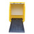 Romold BFR6 Ramp For Use With BP2HC, yellow industrial ramp with black non-slip surface and foldable extension for loading and unloading equipment.