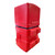 Roadware Rydal 40 Litre Hooded Litter Bin Post / Wall Mount, red outdoor litter bin with a hooded top, designed for wall mounting or posting.