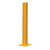 QMP Industrial Protective Steel Posts, sturdy yellow steel post with base plate for safety barriers and industrial protection.