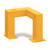 QMP Industrial Low Level Steel Guard Barriers, yellow industrial steel safety barrier for low-level safety protection.