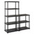 Mammoth Shelving GPC 5 Shelf Mammoth Modular Plastic Shelving, black multi-tier storage rack with adjustable shelves.