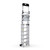 Climb IT GPC Climb-It Folding Telescopic Large Platform Step with Safety Gates, a tall folding ladder with safety gates, silver frame, black accents, and a small platform, suitable for industrial or home use.