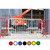 ZND Colour Powder Coated Crowd Control Barrier, white and red barriers at construction site with construction equipment in background.