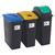 60L Set of 3 Office Recycling Bins With Lids