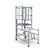 Lyte Ladders & Towers LytePod 2.7 to 3.2m Podium Scaffold Platform Tower Steps, industrial aluminum scaffold tower with safety rails, wheels, and access ladder.