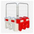 Site Supplies Mini Bison 1 Metre Water Filled Barrier 70kg, a portable safety barrier with a red and white base and a metal fence for crowd control and construction sites.