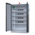 Emtez 2 Door LithiumVault FirePro® Three-Phase Battery Charging Cabinet with Control Panel, open cabinet showing internal shelves, power strips, control unit, and electrical connections.