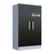 Emtez 2 Door LithiumVault Battery Storage Cabinet, black metal storage cabinet with two doors and handles, used for storing lithium batteries securely.