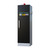 Emtez 1 Door LithiumVault FirePro® Battery Charging Cabinet with Control Panel, black enclosed cabinet with handle and safety warning labels.