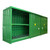 Emtez DPU48-12 48 Drum / 12 IBC Bunded Storage Cabinet, green industrial storage cabinet with multiple shelves designed for safe storage of drums and IBC containers.